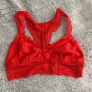 Aerie Red Lace Bralette, Medium